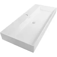 Saniclass Legend 100 wastafel met 1 kraangat 100.4x46.5x13cm keramiek wit