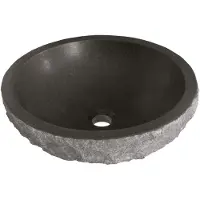 Brauer Molten waskom - 42 - rond - hamerslag - natuursteen - basalt antraciet WK-ML42ROHAN