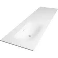 Brauer Glacier Meubelwastafel 160x46cm Fine Stone - Zonder Kraangat - Links - Mat Wit - 8720359352446 - Rechthoekig - Wastafels, Meubelwastafels