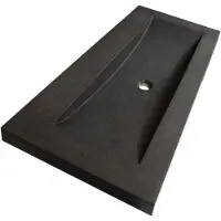Brauer Magma Meubelwastafel 120x46cm Natuursteen Basalt - Zonder Kraangat - Antraciet - 8720359351616 - Rechthoekig - Wastafels, Meubelwastafels
