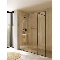Riho Define 400 Inloopdouche Met Profiel 180cm - Gunmetal - Gehard Glas - Douche, Douchewanden, Inloopdouche, Vaste Wand Met Zijwand - 8720702264037