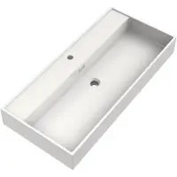 Brauer Gravity Wastafel 100x46cm - Mineraalmarmer - 1 Kraangat - Wit - 8720724515490 - Rechthoekig - Wastafels, Meubelwastafels