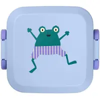 Amuse Rikko Kids Frog Bento Lunchbox - 550ml + 2x185ml - Broodtrommel Kinderen met 3 Compartimenten - BPA-vrije Bentobox - Brooddoos met Lekvrije Snackdoosjes