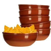 MamboCat Set van 6 kleikommen 12,5cm bruin geglazuurd 350ml - 99539