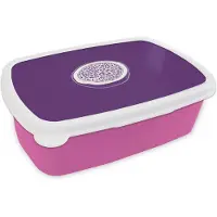 MuchoWow Broodtrommel Roze - Lunchbox Passievrucht - Zaadjes - Paars - Minimalistisch - Brooddoos 18x12x6 cm - Brood lunch box - Broodtrommels voor kinderen en volwassenen
