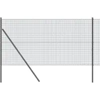 vidaXL gelast draadhek met grondbevestiging 10 x 1,2 m Grijs Mesh