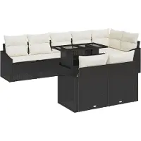 vidaXL Tuinbank Set 9 st Zwart en Crème