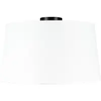 QAZQA Plafondlamp mat zwart met witte kap 45 cm - Combi