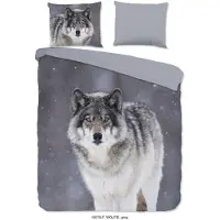 Good Morning dekbedovertrek Wolfie - flanel - 200x220