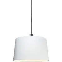 QAZQA Moderne hanglamp zwart met kap 45 cm wit - Combi 1
