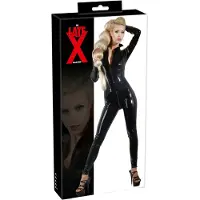 Late X - latex overall - kattenvrouw kostuum (zwart)