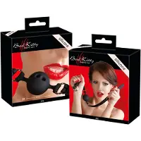 Bad Kitty - siliconen ballgag medium - zwart