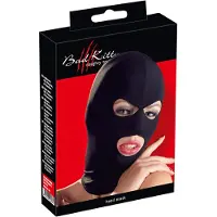 Bad Kitty - fetish masker met mond- en oogopening - zwart