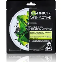 Garnier 3x SkinActive Tissue Gezichtsmasker Pure Charcoal