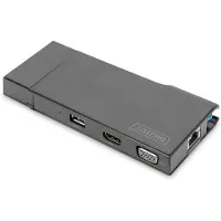 Digitus DA-70894 laptop dock & poortreplicator Bedraad USB 3.2 Gen 1 (3.1 Gen 1) Type-A Zwart