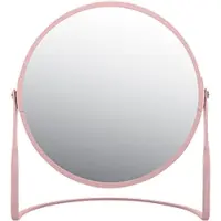 Spirella Make-up spiegel Cannes - 5x zoom - metaal - 18 x 20 cm - lichtroze - dubbelzijdig - Make-up spiegeltjes