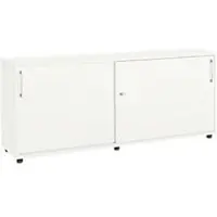 Schäfer Shop aanbouwkast met schuifdeuren, van hout, 2 legborden, B 1600 mm x D 421 x H 750 mm, wit