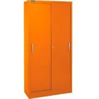Schäfer Shop Schuifdeurkast, 5 ordnerhoogten, B 1200 mm, oranje RAL 2004
