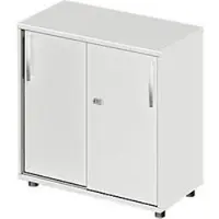 Schäfer Shop Schuifdeurkast LOGIN, 2 ordnerhoogten, B 800 x D 420 x H 744 mm, lichtgrijs/lichtgrijs