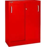 Schäfer Shop Schuifdeurkast, 3 ordnerhoogten, B 1200 mm, rood RAL 3020
