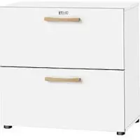 Schäfer Shop archiefkast Start Off Wood, 2 OH, doorgangshandgrepen, B 800 x D 420 x H 788 mm, hout, wit