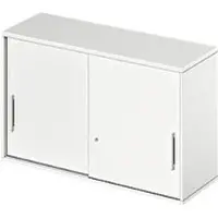Schäfer Shop Opzetkast met schuifdeuren TETRIS WOOD, 2 ordnerhoogten, B 1200 mm, hoogte incl. glijders, wit