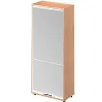 Schäfer Shop Roldeurkast met verticale roldeur TETRIS WOOD, 4,5 ordnerhoogten, H 1910 mm, hoogte incl. glijders, beukenpatroon