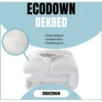 Linnick Ecodown Enkel Dekbed - Ecodown Dekbed 260x220 - Wit - 500gr/m2 - Winterdekbed - All Year Dekbed Enkel - Dekbed 260x220cm - Lits Jumeaux Extra Lang - Lits Jumeaux Extra Breed - Dekbedden