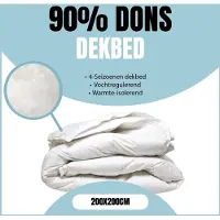 Eleganzzz 4 Seizoenen Donzen Dekbed - 200x200 cm - 90% Eendendons - Zomerdekbed & Winterdekbed - Donsdeken 200x200 - Tweepersoons - Dekbedden