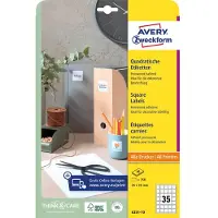 Avery Zweckform vierkante etiketten, 35 x 35 mm, wit, permanent klevend, 350 etiketten, 10 vellen - 2 stuks