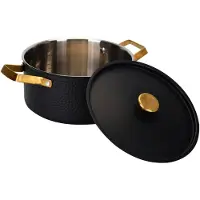 Vargen & Thor Arvet gehamerde zwarte braadpan met deksel Mio, 4 L