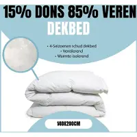 Eleganzzz 4 Seizoenen Schud Dekbed 15% Dons 85% Veren - 4 Seizoenen Dekbed 140x200cm - Veren Dekbed - Donzen Dekbed - Donsdeken 140x200 - Eenpersoons - Dekbedden