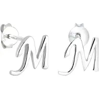Elli Oorbellen 'Buchstabe M' zilver
