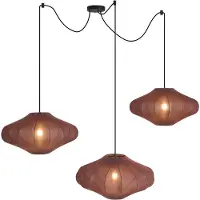 QAZQA Japandi Hanglamp Bruin 50cm 3-Lichts - Plu