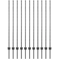 vidaXL ingegraven hekpalen 11 st Grijs 180 cm Gepoedercoat staal