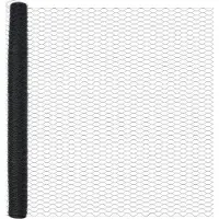 vidaXL zeshoekig gaasgek met palen 10 x 1,6 m PVC-Coated Staal Grijs