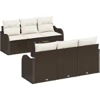 vidaXL Tuinbank Set Bruin 55 x 55 x 37 cm poly rattan