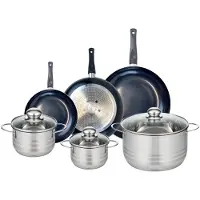 Elo Set van 3 Koekenpannen 20, 24 en 28 cm en 3 kookpotten 14, 16 en 24 cm Elo Prima Brillant