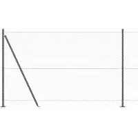 vidaXL zeshoekig gaashek met betonnen voetstuk 100 x 1,5 m Grijs Mesh