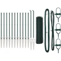 vidaXL zeshoekig gaasgek met palen 25 x 0,4 m PVC-Coated Staal Groen