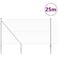 vidaXL zeshoekig gaasgek met palen 25 x 1,2 m Gegalvaniseerd staal