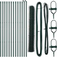 vidaXL zeshoekig gaashek met grondbevestiging 25 x 1,2 m Groen Mesh