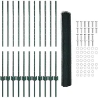 vidaXL zeshoekig gaasgek met palen 25 x 1 m PVC-Coated Staal Groen