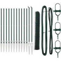 vidaXL zeshoekig gaasgek met palen 25 x 1,2 m PVC-Coated Staal Groen