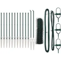 vidaXL zeshoekig gaasgek met palen 25 x 0,4 m PVC-Coated Staal Groen