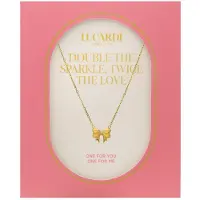 Lucardi Dames Stalen goldplated ketting met strik - Ketting - Staal - Goudkleurig - 47 cm