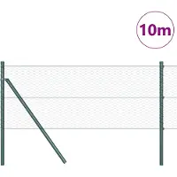 vidaXL zeshoekig gaashek met grondbevestiging 10 x 0,6 m Groen Mesh