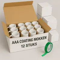 Roly 12 x AAA Coating Sublimatie Mokken -Stamina- – Inclusief Witte Doosjes & Hittebestendige Tape