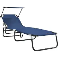 vidaXL Opvouwbare zonnebed Blauw 190 x 57 x 81 cm oxford