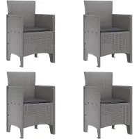vidaXL Tuinstoel 4 pcs Lichtgrijs 53 x 49 x 85 cm Polypropyleen